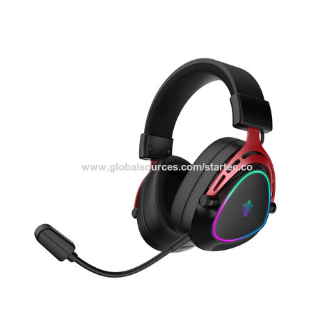 Triple Mode 2.4G + Bluetooth+ AUX Wireless RGB Gaming Headset, 50mm Horn Diameter, detachable mic, Aluminium Alloy Ear Holder for sale at factory direct price