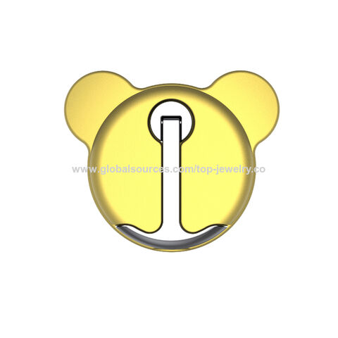 Suporte de Anel de Telefone Urso Amarelo Bonito Promocional - Suporte de Telefone Celular Urso Colorido para Carro - Suporte de Telefone Montado em Veículo