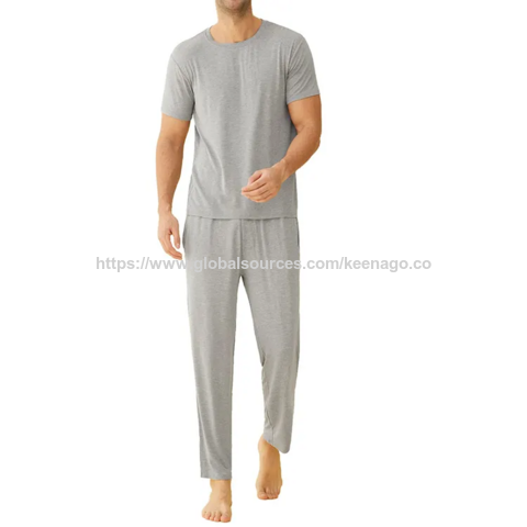 Promoção de Verão: Conjunto de Pijama Masculino de Bambu Fino e Confortável - Aproveite!