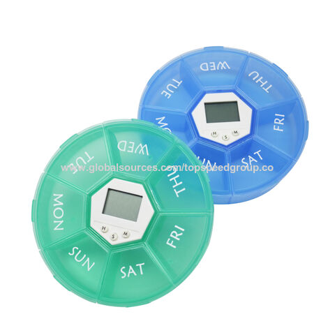 Smarte Tabletten-Erinnerungsbox mit Timer, tragbare Verpackung, Aufbewahrungsbox, elektronischer, intelligenter Medikamentenspender OEM