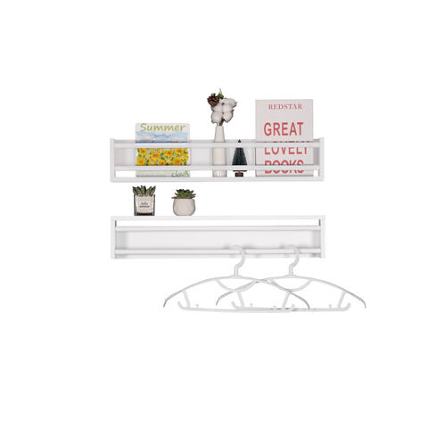 Ensemble de 4 étagères flottantes murales, étagères murales blanches pour cuisine, chambre, salle de bain et salon.