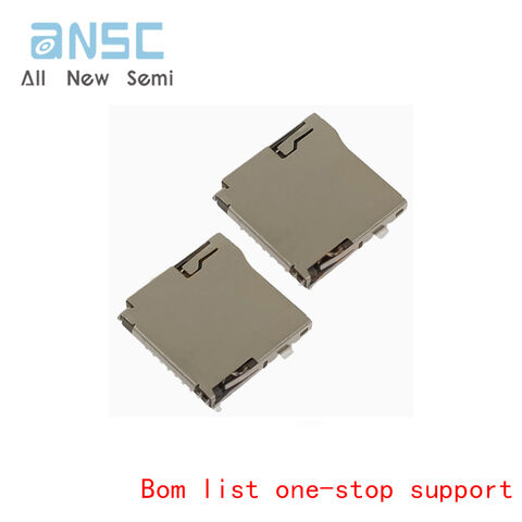 TF-01A Suporte Auto Elástico para Cartão SD 9P Conector de Slot para Cartão de Memória Micro Plugue de Solda Externo Suporte para Cartão TF