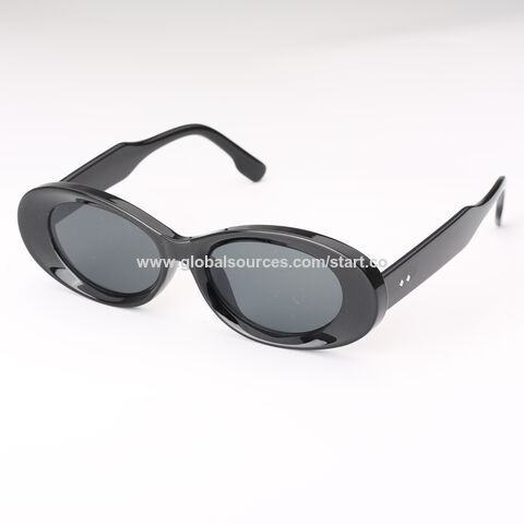 Modische Unisex-Sonnenbrille aus Kunststoff, schmale ovale Form, UV 400 Schutz Rauchglas, Farbe optional, CE-, FDA-Zulassung, OEM willkommen