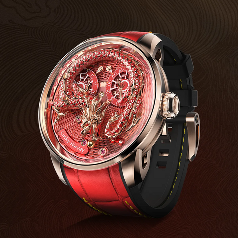 Lucky Harvey Dragon Uhr: Premium Herren-Luxusuhr mit filigranem Drachen-Design, Quarzwerk und eleganter Verarbeitung for sale at factory direct price