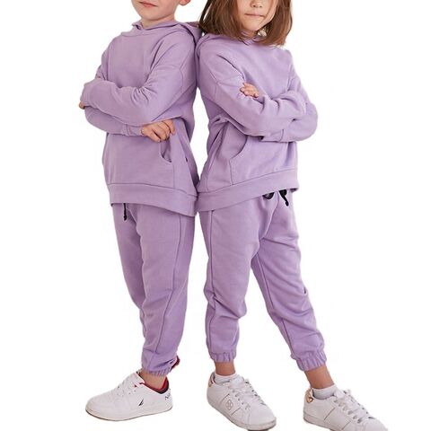 Neu eingetroffen Unisex Sweatshirt Set Mode Trainingsanzug Einfarbig Lockere Kinderkleidung Hoodies Benutzerdefiniertes Logo Kinderbekleidungsset for sale at factory direct price