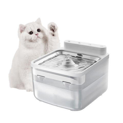 Fontaine à Eau sans Fil Rechargeable pour Chat en Acier Inoxydable 304, 3L/105oz, Distributeur d'Eau Automatique pour Animaux avec Grand Capteur et Pompe Silencieuse
