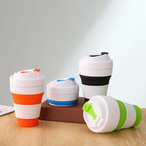 Bouteille d'eau écologique OEM pour l'extérieur, gobelet pliable en silicone rétractable pour voyage, gobelet à café avec logo personnalisé