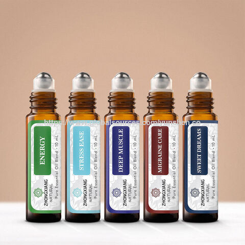 زيت عطر العلاج العطري بمزيج الزيوت العطرية ذات العلامة الخاصة رول-أون 10 مل زيوت عطرية لعطور الجسم for sale at factory direct price