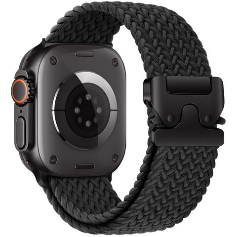 Tali Loop Nilon Jalin Elastis Gesper Parasut Baru Untuk Apple Watch Ultra 2 49mm, Band Untuk Iwatch Series 10 9 8 41 42 45 46 Mm