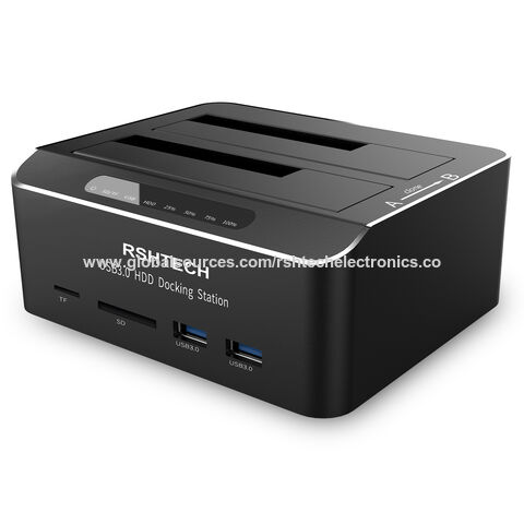 من المصنع بسعر الجملة قارئ بطاقة USB 3.0 SD/TF محطة إرساء الأقراص الصلبة لـ 2.5/3.5 بوصة ثنائي الخليج SSD/SATA مع وظيفة استنساخ for sale at factory direct price