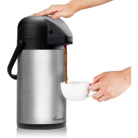 Garrafa de Café Térmica Profissional de 1,9 Litros em Aço Inoxidável, Garrafa Térmica, Dispensador de Bebidas Quentes, Ideal para Pausas