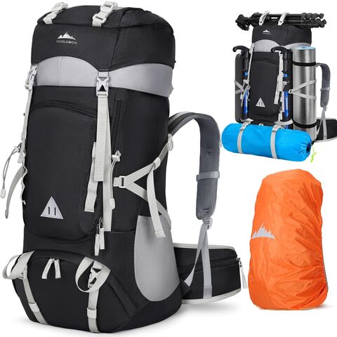 Mochila de senderismo 60L para hombre y mujer, mochila de viaje impermeable para camping, mochila grande para senderismo y viajes al aire libre, color negro.