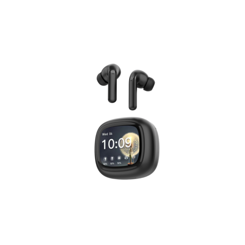 Auriculares TWS Inalámbricos con Pantalla Táctil LCD, Cancelación Activa de Ruido (ANC), 4 Micrófonos y Cancelación de Ruido Ambiental (ENC) de Fábrica