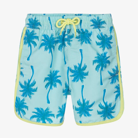 Pantalón corto de playa para niños con estampado integral OEM, protección UV50+ y poliéster reciclado Repreve