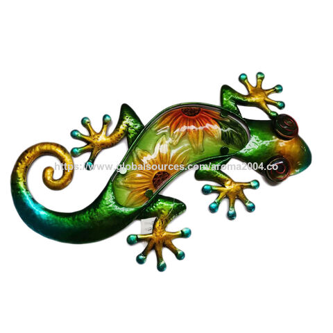 Ornement animalier en métal OEM, décoration murale de lézard pour la maison et le bureau