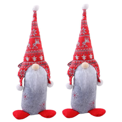 Novedad Decoración Navideña de escaparate con diseño de Papá Noel sin rostro, Adornos de Gnomos Navideños