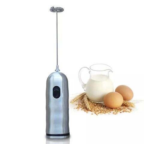 Batedor de leite por atacado para café, 2 velocidades, misturador de bebidas de aço inoxidável operado por bateria, batedor elétrico para café