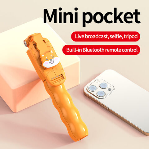 Bâton de Selfie Trépied Bluetooth Télécommande Universelle Intégrée pour Téléphone Portable avec Design de Dessin Animé en Gros - Support Photo/Vidéo en Direct