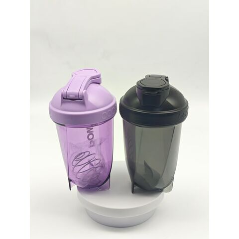 Botella mezcladora de proteínas para entrenamiento y viaje de 400 ml con bola mezcladora de metal, botellas de agua deportivas