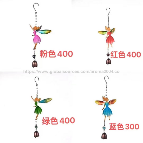 Sino de vento decorativo para casa e jardim, fada, metal colorido, presente encantador e barato