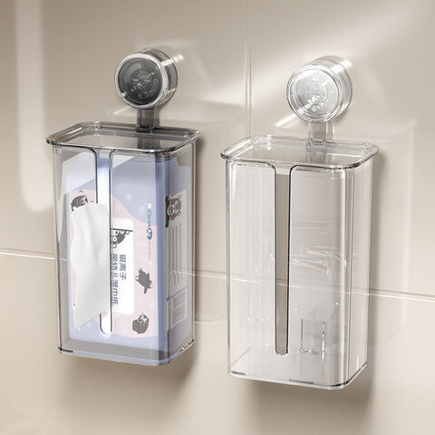 Wall Mounted Bathroom Tissue Box Kitchen Paper Storage Box Organizer ...