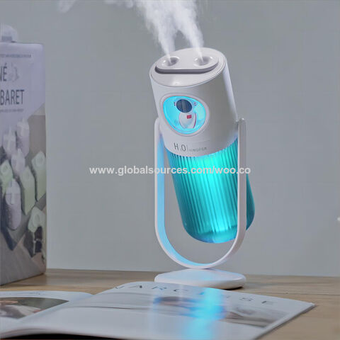 Humidificador ultrasónico portátil USB con doble rociado y luz nocturna LED, ideal para regalos y uso doméstico - Venta al por mayor