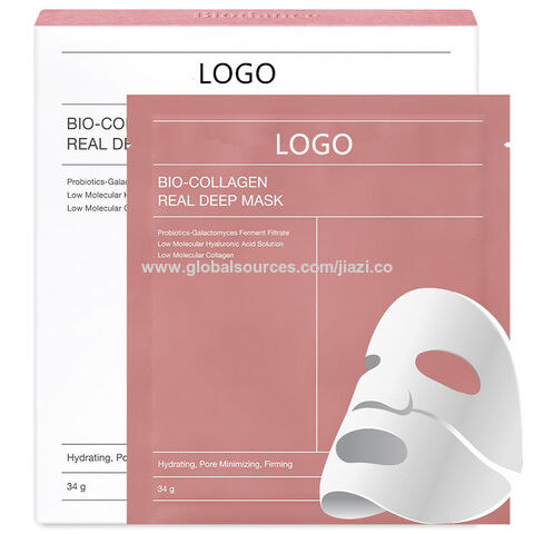 BIO Máscara Facial Profunda de Bio-Colágeno, Máscara Hidratante Noturna em Hidrogel, Minimização de Poros, Melhora da Elasticidade, 34g x4 unidades