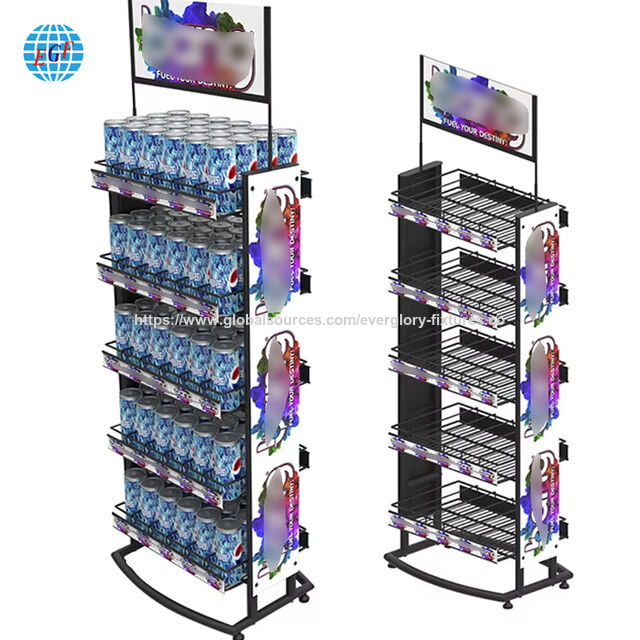 Custom Powder Coated Metal Wire Display Rack For Beverages Bottles Or ...