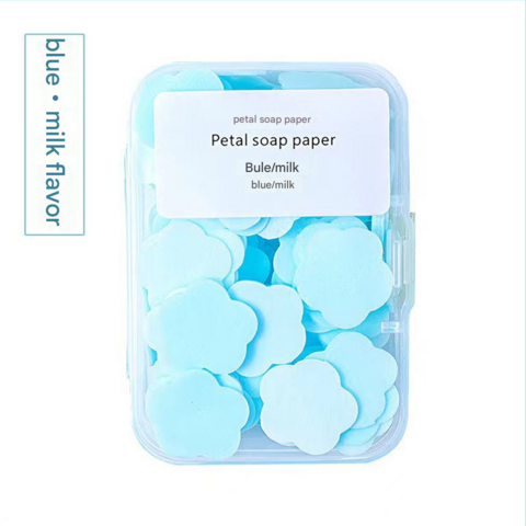 Jabón de manos desechable portátil Mini Viaje portátil Hojas de papel de jabón de pétalos solubles