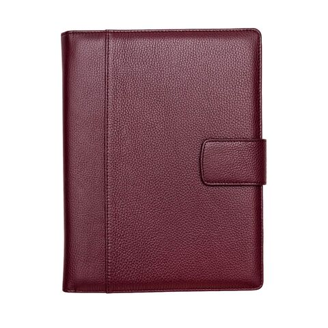Luxury Leather Folder With Notepad Red Leather Folder Leather Portfolio ...