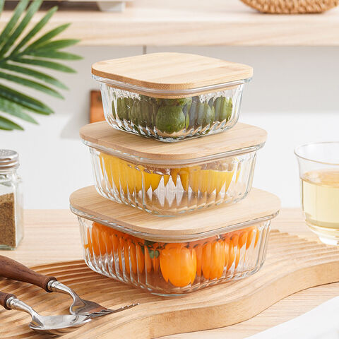 Marmita de vidro selada para micro-ondas personalizável - Recipiente Bento de vidro para aquecimento de alimentos for sale at factory direct price