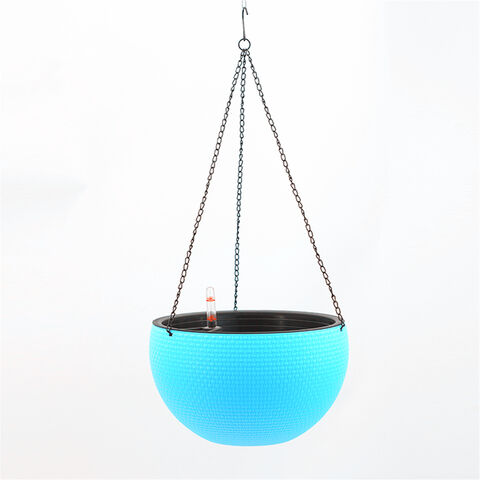 Paniers suspendus décoratifs en plastique pour jardin en gros, tissés en osier for sale at factory direct price