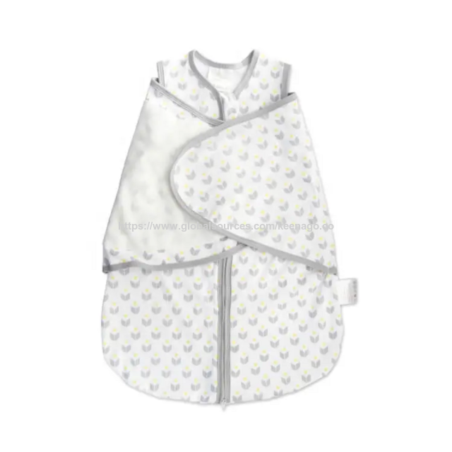 MOQ 30 Pcs Custom Newborn Baby Bamboo Clothes Gray and Yellow Cute Pattern Sleeping Baby Sleep Sack