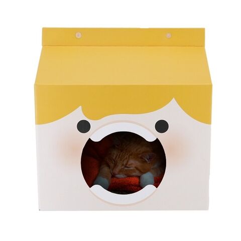 Boîtes d'emballage en carton ondulé à impression personnalisée pour fournitures pour animaux de compagnie, maisons pour chats