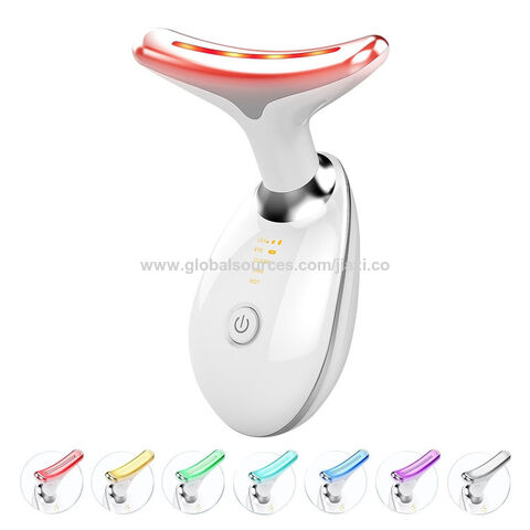 Masajeador Facial Multifuncional con 7 Luces de Color, Herramienta de Masaje Facial para el Cuidado de la Piel en Casa, Blanco Brillante for sale at factory direct price