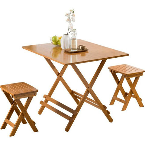 Mesa plegable para comer, portátil, de bambú macizo, mesa cuadrada pequeña para catering y eventos for sale at factory direct price