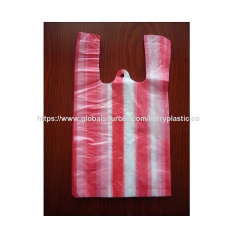 Sacs poubelles type T-shirt en PEHD pour courses et emballage avec poignées à nouer