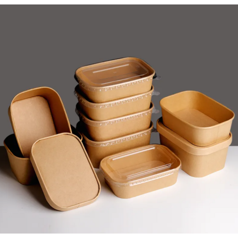 Paper Ractangular Container With Food Bulk Buy China Wholesale 500ml Paper Rectangle Bowl Container ...