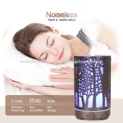 200mL Luftbefeuchter mit ätherischen Ölen, Hersteller, Dunkles Holzdesign, Luftreiniger, Aroma Diffuser mit LED-Licht für Zuhause