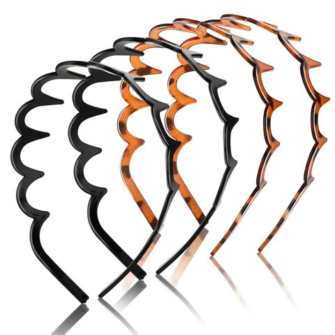 Ensemble de 4 pièces comprenant un serre-tête dentelé, un serre-tête en plastique ondulé, un serre-tête de maquillage, idéal pour l'exercice quotidien et le fitness.