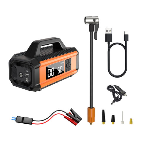 Inflador Digital Multifunción de Doble Propósito 150PSI, Bomba de Aire Digital Portátil para Coche, Arrancador de Batería de Emergencia, Banco de Energía for sale at factory direct price