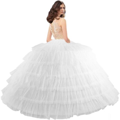 Vestido de novia con falda circular, falda corta de cuello redondo para mujer con 6 aros, enagua de vestido, adecuado para la mayoría de las faldas circulares de novia. for sale at factory direct price