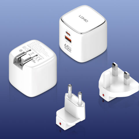 LDNIO Q2617 Cargador GaN Portátil de 65W con Suministro de Energía Inteligente PD para Teléfonos Móviles, Cargador Súper Rápido, Adaptador para Teléfono Móvil