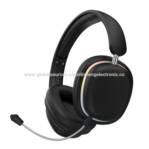 Fones de ouvido para jogos Bluetooth com microfone boom, luz RGB, máximo conforto, OEM e atacado