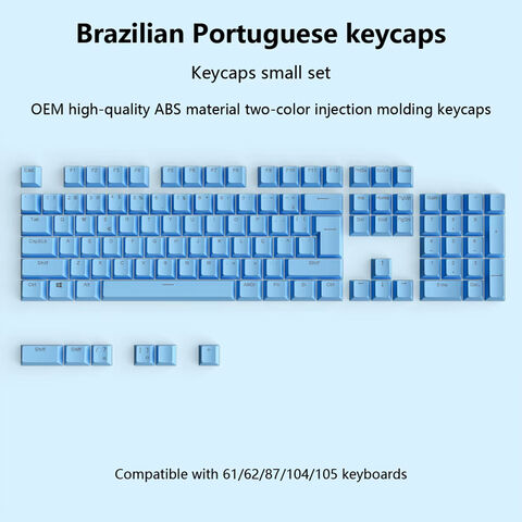 Fornecedor Teclas Translúcidas Personalizadas Multilíngues 104, Teclado com Texto Francês Brasileiro, Teclas de Substituição para Teclado Mecânico for sale at factory direct price