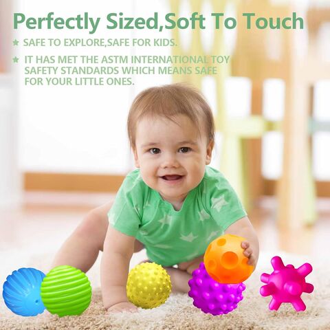 Bolas Sensoriais para Bebês, Brinquedos Sensoriais para Bebês, Cores Vivas, Multi Bolas Macias Texturizadas, Conjuntos de Presente, Brinquedos Montessori para Bebês