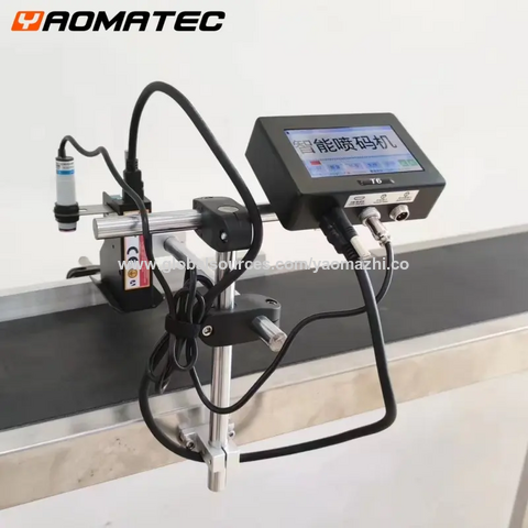 Yaomatec Y-T6 12,7mm impresora de inyección de tinta continua en línea para la fecha de vencimiento código QR tij impresora de etiquetas de inyección de tinta en línea