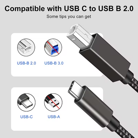Câble d'imprimante Type C 1.8M USB 2.0 Type C vers Type B pour imprimante scanner for sale at factory direct price
