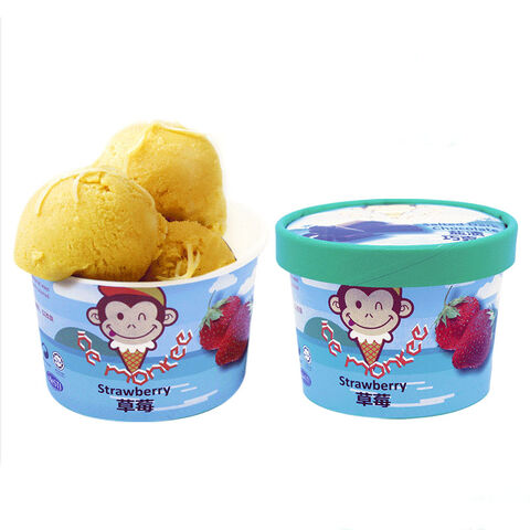 Custom Logo Printed Ice Cream Cup Frozen Yogurt Gelato Bowls 4oz-22oz ...