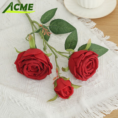 New Year Three-headed Rose Artificial Rose Wedding Hall Background ...